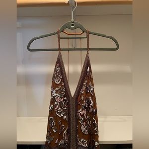Free People Bedazzled Open Back Tank Top